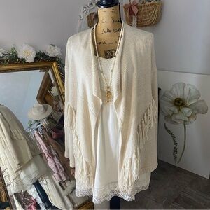 Cream Fringe Bohemian Cardigan